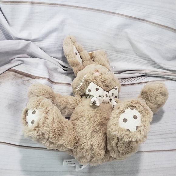 Ganz Cottonball Mocha Polka Dot Boho Bunny Rabbit Plush Stuffed Toy 9 Inch - Picture 5 of 12